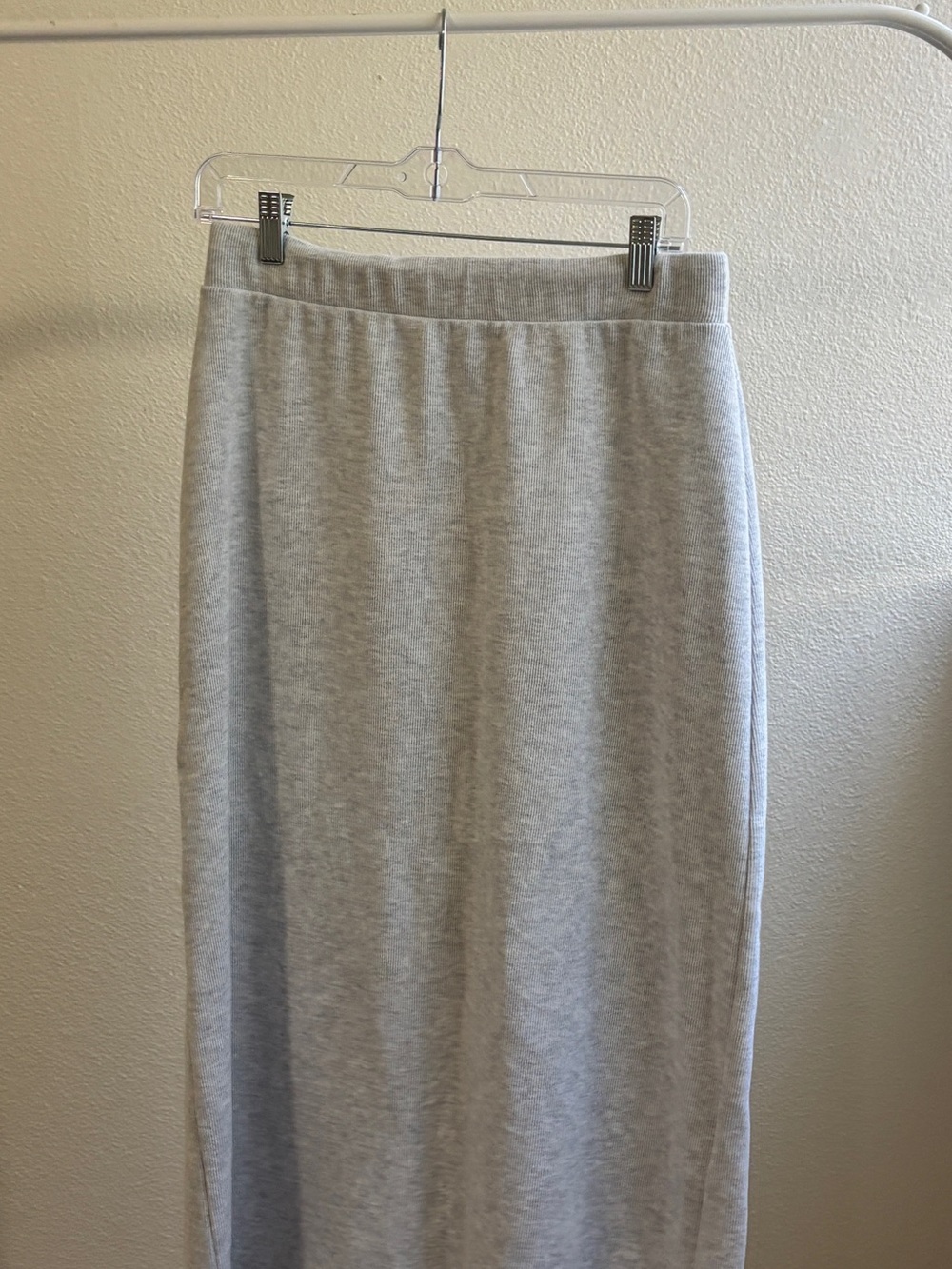 Old Navy Light Gray Midi Knit Skirt